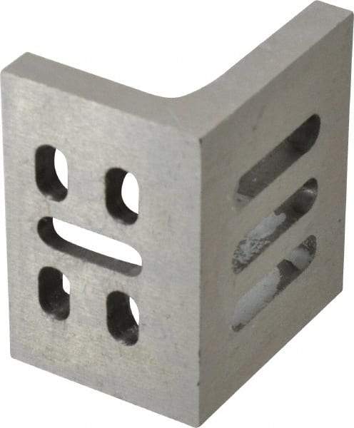 Interstate - 3" Wide x 2" Deep x 2-1/2" High Cast Iron Partially Machined Angle Plate - Slotted Plate, Through-Slots on Surface, Webbed, Single Plate - Caliber Tooling