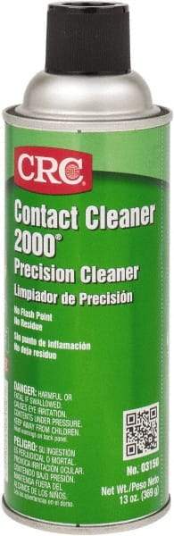 CRC - 13 Ounce Aerosol Contact Cleaner - 30,800 Volt Dielectric Strength, Nonflammable, Food Grade - Caliber Tooling