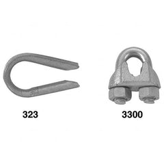 Campbell - Wire Rope Hardware & Accessories Type: Wire Rope Thimble Clip For Rope Diameter: 1/8 (Inch) - Caliber Tooling