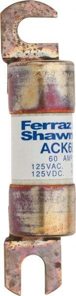 Ferraz Shawmut - 60 Amp Time Delay Round Forklift & Truck Fuse - 125VAC, 125VDC, 3.74" Long x 0.75" Wide, Bussman ACK60, Ferraz Shawmut ACK60 - Caliber Tooling