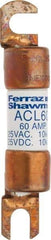 Ferraz Shawmut - 60 Amp General Purpose Round Forklift & Truck Fuse - 125VAC, 125VDC, 3.07" Long x 0.5" Wide, Bussman ACL60, Ferraz Shawmut ACL60 - Caliber Tooling