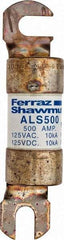 Ferraz Shawmut - 500 Amp General Purpose Round Forklift & Truck Fuse - 125VAC, 125VDC, 4.71" Long x 1" Wide, Bussman ALS500, Ferraz Shawmut ALS500 - Caliber Tooling