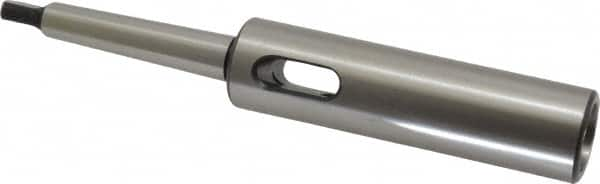 Interstate - MT2 Inside Morse Taper, MT1 Outside Morse Taper, Extension Morse Taper to Morse Taper - 6-1/4" OAL, Medium Carbon Steel, Soft with Hardened Tang - Exact Industrial Supply