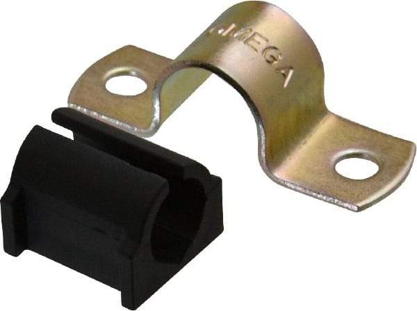 ZSI - 1/2" Tube, Steel, Zinc Plated Tube Strap with Cushion - 2 Mounting Holes - Caliber Tooling