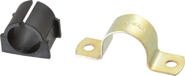 ZSI - 7/8" Tube, Steel, Zinc Plated Tube Strap with Cushion - 2 Mounting Holes - Caliber Tooling