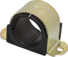 ZSI - 1-1/2" Tube, Steel, Zinc Plated Tube Strap with Cushion - 2 Mounting Holes - Caliber Tooling