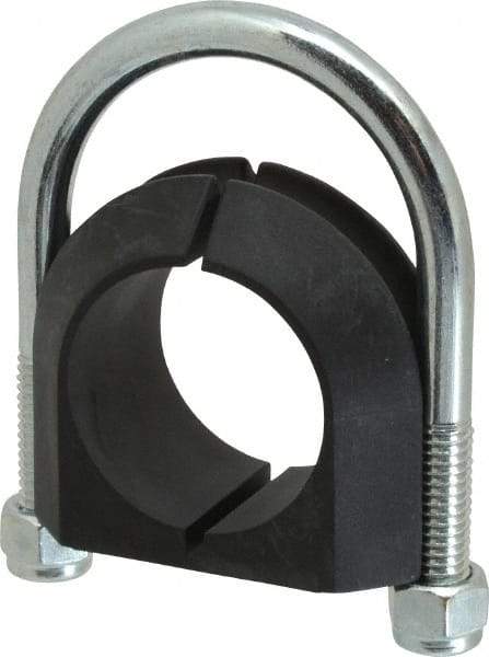 ZSI - 1-1/4" Pipe, Steel U Bolt Clamp with Cushion - Electro Galvanized, 3/4" Panel Thickness - Caliber Tooling