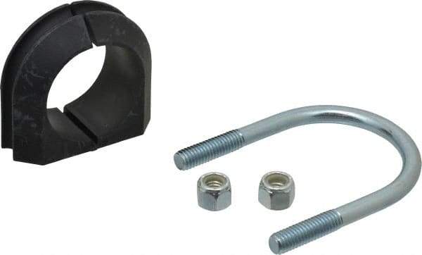 ZSI - 1-1/2" Pipe, Steel U Bolt Clamp with Cushion - Electro Galvanized, 3/4" Panel Thickness - Caliber Tooling