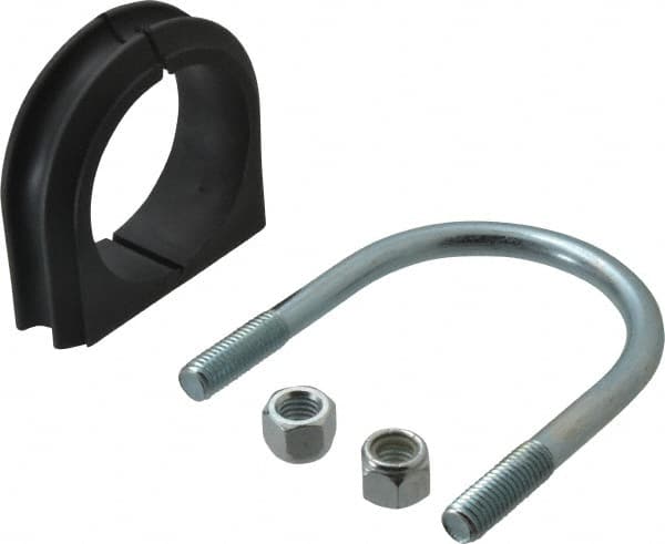 ZSI - 2-1/2" Pipe, Steel U Bolt Clamp with Cushion - Electro Galvanized, 1" Panel Thickness - Caliber Tooling