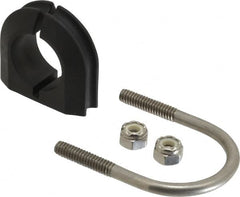 ZSI - 3/4" Pipe, Grade 316 Stainless Steel U Bolt Clamp with Cushion - 1/2" Panel Thickness - Caliber Tooling