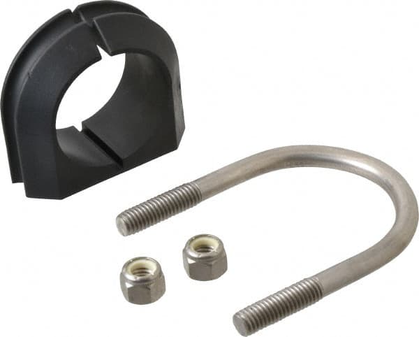 ZSI - 1-1/2" Pipe, Grade 316 Stainless Steel U Bolt Clamp with Cushion - 3/4" Panel Thickness - Caliber Tooling