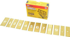 C.H. Hanson - 15 Piece, 1/2 Inch Character Size, Brass Stencil - Contains Figure Set - Caliber Tooling