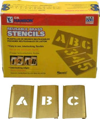 C.H. Hanson - 33 Piece, 1/2 Inch Character Size, Brass Stencil - Contains Letter Set - Caliber Tooling