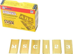 C.H. Hanson - 92 Piece, 1/2 Inch Character Size, Brass Stencil - Contains Three A Fonts - Caliber Tooling