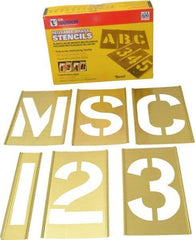 C.H. Hanson - 92 Piece, 5 Inch Character Size, Brass Stencil - Contains Three A Fonts - Caliber Tooling