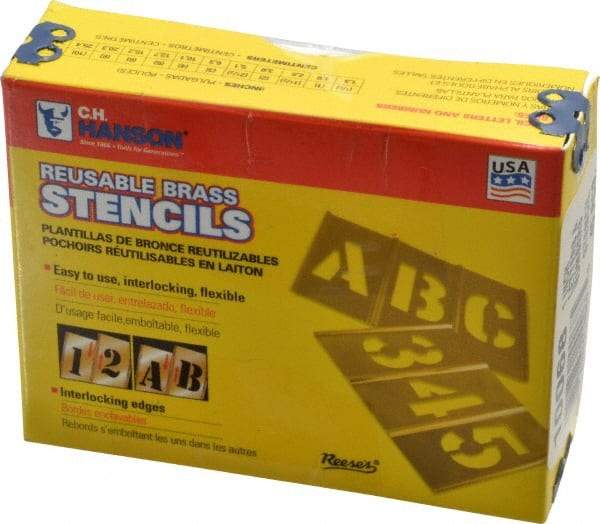 C.H. Hanson - 45 Piece, 1 Inch Character Size, Brass Stencil - Caliber Tooling