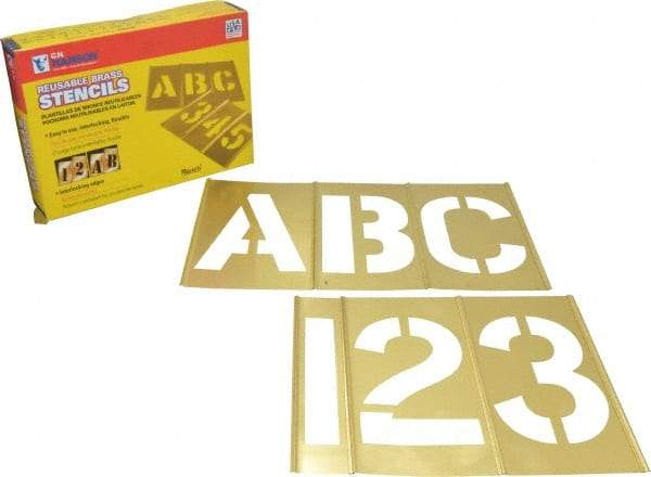 C.H. Hanson - 45 Piece, 5 Inch Character Size, Brass Stencil - Caliber Tooling