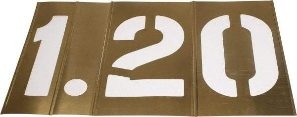 C.H. Hanson - 13 Piece, 10 Inch Character Size, Brass Stencil - Contains Numbers - Caliber Tooling