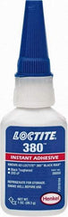 Loctite - 1 oz Bottle Black Instant Adhesive - Series 380, 90 sec Fixture Time, 24 hr Full Cure Time, Bonds to Metal, Plastic & Rubber - Caliber Tooling