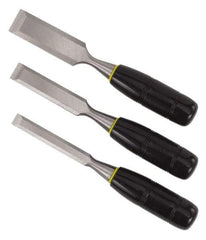 Stanley - 3 Piece Wood Chisel Set - 7-3/4" OAL, Sizes Included 1/2 to 1" - Caliber Tooling