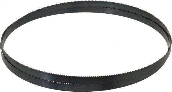 Starrett - 10 TPI, 8' Long x 1/2" Wide x 0.025" Thick, Welded Band Saw Blade - Carbon Steel, Toothed Edge, Raker Tooth Set, Flexible Back, Contour Cutting - Caliber Tooling