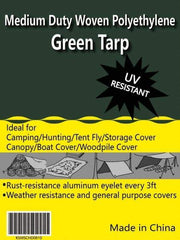 Value Collection - 20' Long x 16' Wide Polyethylene Tarp & Dust Cover - Green, 9 to 10 mil Thickness - Caliber Tooling