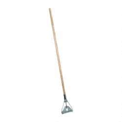 Rubbermaid - 60" Wood Quick Connect Mop Handle - 15/16" Handle Diam, Steel Connector, Use with Wet Mops - Caliber Tooling