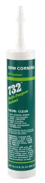 Dow Corning - 10.1 oz Cartridge White RTV Silicone Joint Sealant - -76 to 356°F Operating Temp, 20 min Tack Free Dry Time, 24 hr Full Cure Time, Series 732 - Caliber Tooling