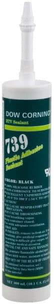 Dow Corning - 10.1 oz Cartridge Black RTV Silicone Joint Sealant - -49 to 392°F Operating Temp, 75 min Tack Free Dry Time, 24 to 72 hr Full Cure Time, Series 739 - Caliber Tooling