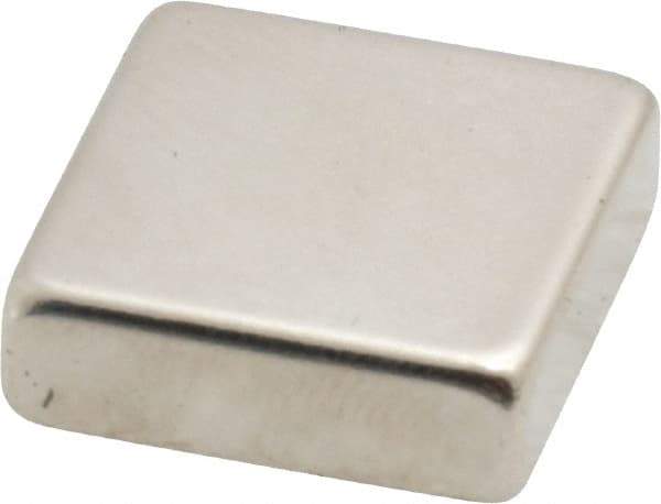 Eclipse - 16.5 Lb Max Holding Capacity Neodymium Rare Earth Block Magnet - 3/4" Long x 3/4" Wide x 1/4" High, 248°F Max Operating Temp - Caliber Tooling