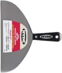 Hyde Tools - 10" Wide Carbon Steel Taping Knife - Flexible, Hammerhead Nylon Handle, 8-3/8" OAL - Caliber Tooling