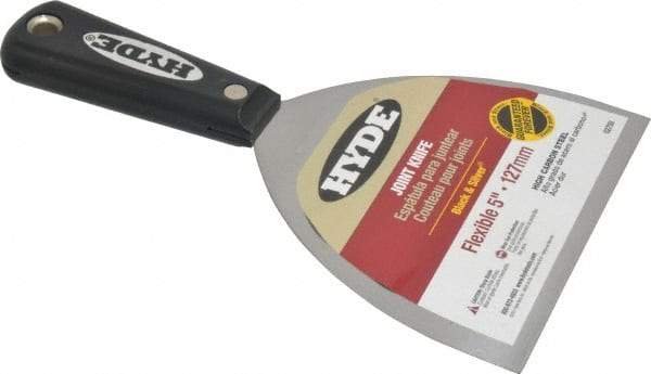 Hyde Tools - 5" Wide Carbon Steel Taping Knife - Flexible, Nylon Handle, 8-1/4" OAL - Caliber Tooling