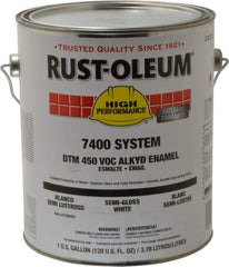 Rust-Oleum - 1 Gal White Semi Gloss Finish Industrial Enamel Paint - Interior/Exterior, Direct to Metal, <450 gL VOC Compliance - Caliber Tooling