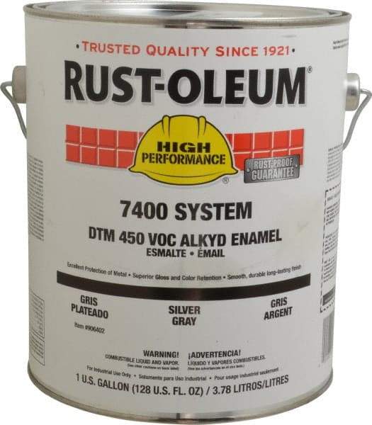 Rust-Oleum - 1 Gal Silver Gray Gloss Finish Industrial Enamel Paint - Interior/Exterior, Direct to Metal, <450 gL VOC Compliance - Caliber Tooling