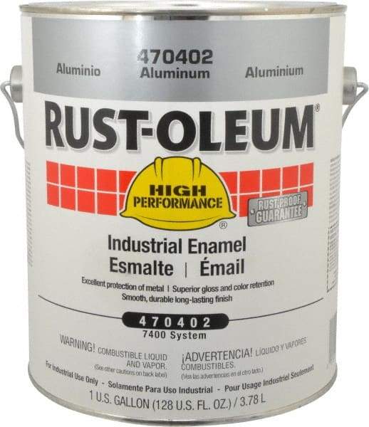 Rust-Oleum - 1 Gal Aluminum Gloss Finish Industrial Enamel Paint - Interior/Exterior, Direct to Metal, <450 gL VOC Compliance - Caliber Tooling