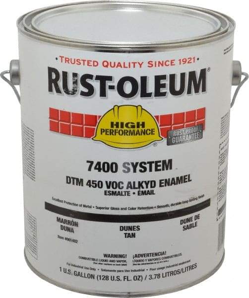 Rust-Oleum - 1 Gal Dunes Tan Gloss Finish Industrial Enamel Paint - Interior/Exterior, Direct to Metal, <450 gL VOC Compliance - Caliber Tooling