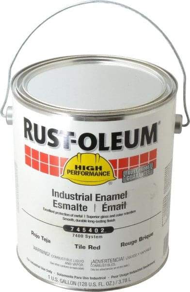 Rust-Oleum - 1 Gal Tile Red Gloss Finish Industrial Enamel Paint - Interior/Exterior, Direct to Metal, <450 gL VOC Compliance - Caliber Tooling