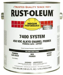 Rust-Oleum - 1 Gal Red Damp-Proof Primer - 230 to 435 Sq Ft/Gal, <450 gL Content, Direct to Metal, Quick Drying - Caliber Tooling