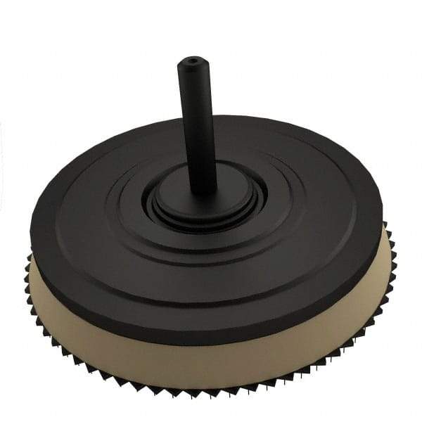 AutoQuip - 3" Diam Hook & Loop Disc Backing Pad - 1/4" Shank Diam, Medium Density, 18,000 RPM - Caliber Tooling