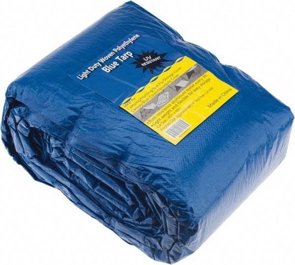 Value Collection - 60' Long x 40' Wide Polyethylene Tarp & Dust Cover - Blue - Caliber Tooling