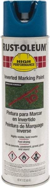 Rust-Oleum - 15 fl oz Blue Marking Paint - 300' to 350' Coverage at 1-1/2" Wide, Solvent-Based Formula - Caliber Tooling