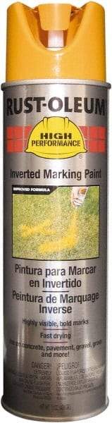 Rust-Oleum - 15 fl oz Yellow Marking Paint - 300' to 350' Coverage at 1-1/2" Wide, Solvent-Based Formula - Caliber Tooling