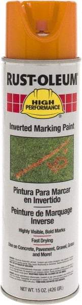 Rust-Oleum - 15 fl oz Orange Marking Paint - 300' to 350' Coverage at 1-1/2" Wide, Solvent-Based Formula - Caliber Tooling