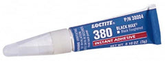 Loctite - 0.11 oz Tube Black Instant Adhesive - Series 380, 90 sec Fixture Time, 24 hr Full Cure Time, Bonds to Metal, Plastic & Rubber - Caliber Tooling