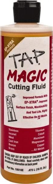 Tap Magic - Tap Magic EP-Xtra, 1 Pt Bottle Cutting & Tapping Fluid - Semisynthetic, For Boring, Broaching, Drilling, Engraving, Facing, Milling, Reaming, Sawing, Threading, Turning - Caliber Tooling