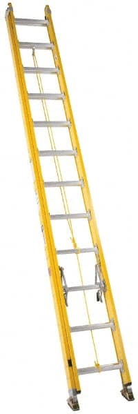 Made in USA - 40' High, Type IA Rating, Fiberglass Extension Ladder - Caliber Tooling