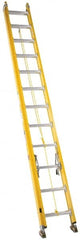 Made in USA - 40' High, Type IA Rating, Fiberglass Extension Ladder - Caliber Tooling