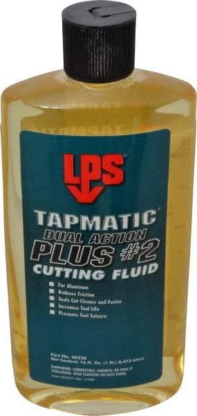 LPS - Tapmatic Plus #2, 1 Pt Bottle Cutting & Tapping Fluid - Synthetic, For Boring, Broaching, Drawing, Drilling, Engraving, Facing, Finishing, Grinding, Milling, Reaming, Sawing, Stamping, Tapping, Threading, Turning - Caliber Tooling