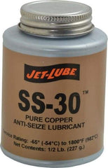 Jet-Lube - 0.5 Lb Can High Temperature Anti-Seize Lubricant - Copper, -65 to 1,800°F, Copper Colored, Water Resistant - Caliber Tooling