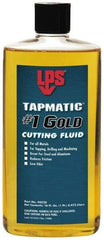 LPS - Tapmatic #1 Gold, 1 Pt Bottle Cutting & Tapping Fluid - Straight Oil, For Boring, Broaching, Drilling, Engraving, Facing, Milling, Reaming, Sawing, Tapping, Threading, Turning - Caliber Tooling